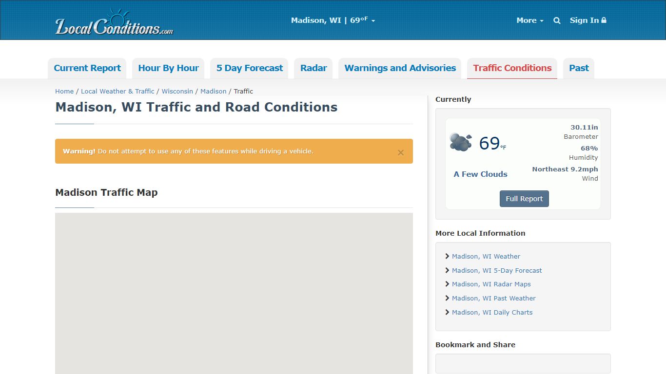 Madison, WI Traffic and Road Conditions - LocalConditions.com